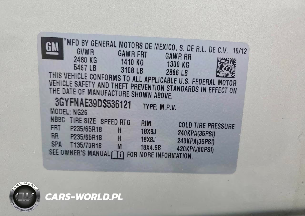 2013 Cadillac Srx VIN:3GYFNAE39DS536121 - 13