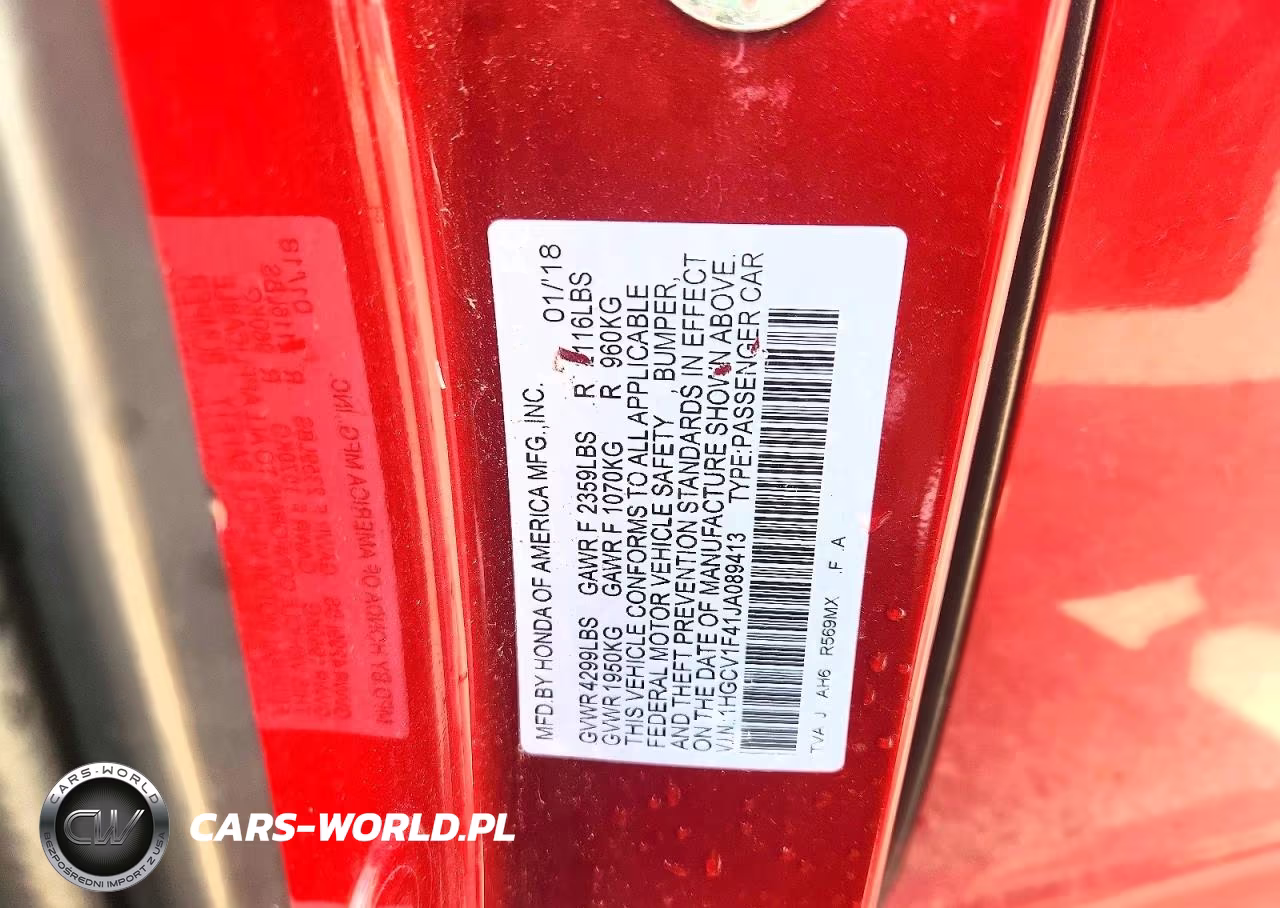 2018 Honda Accord Ex VIN:1HGCV1F41JA089413 - 12