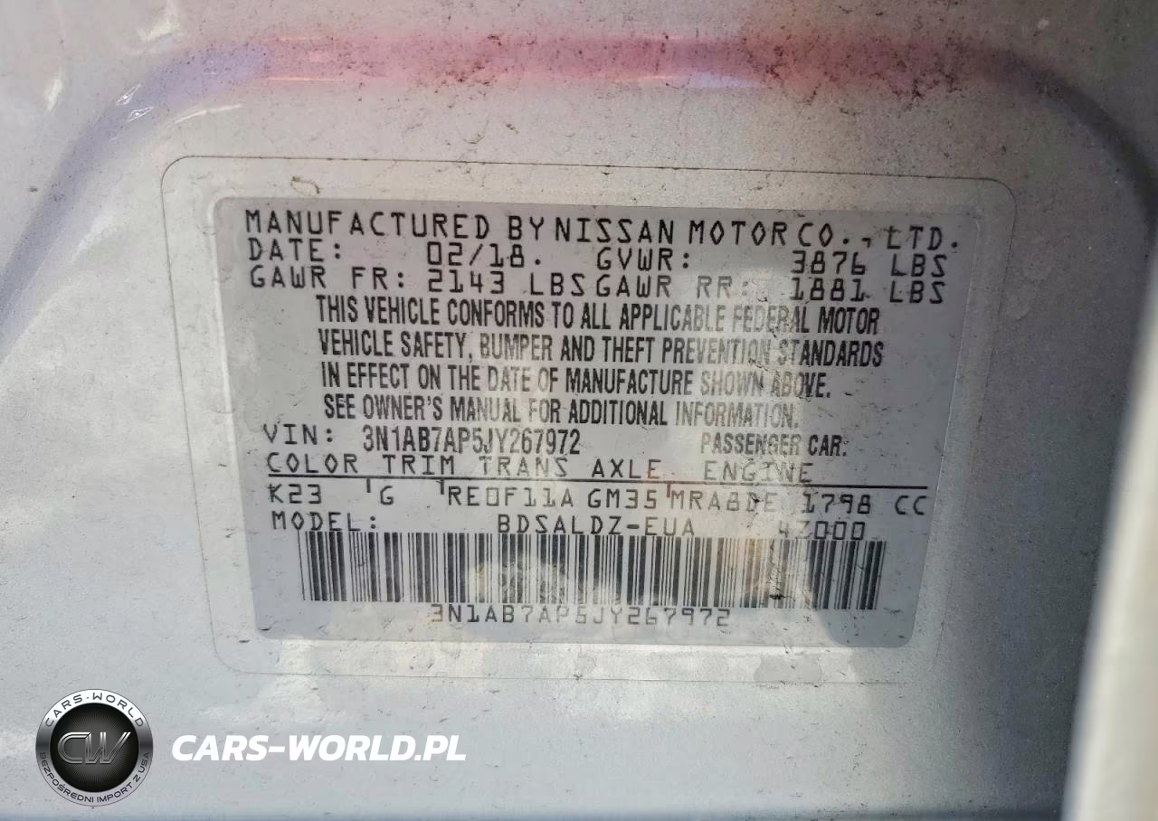 2018 Nissan Sentra Sv VIN:3N1AB7AP5JY267972 - 12