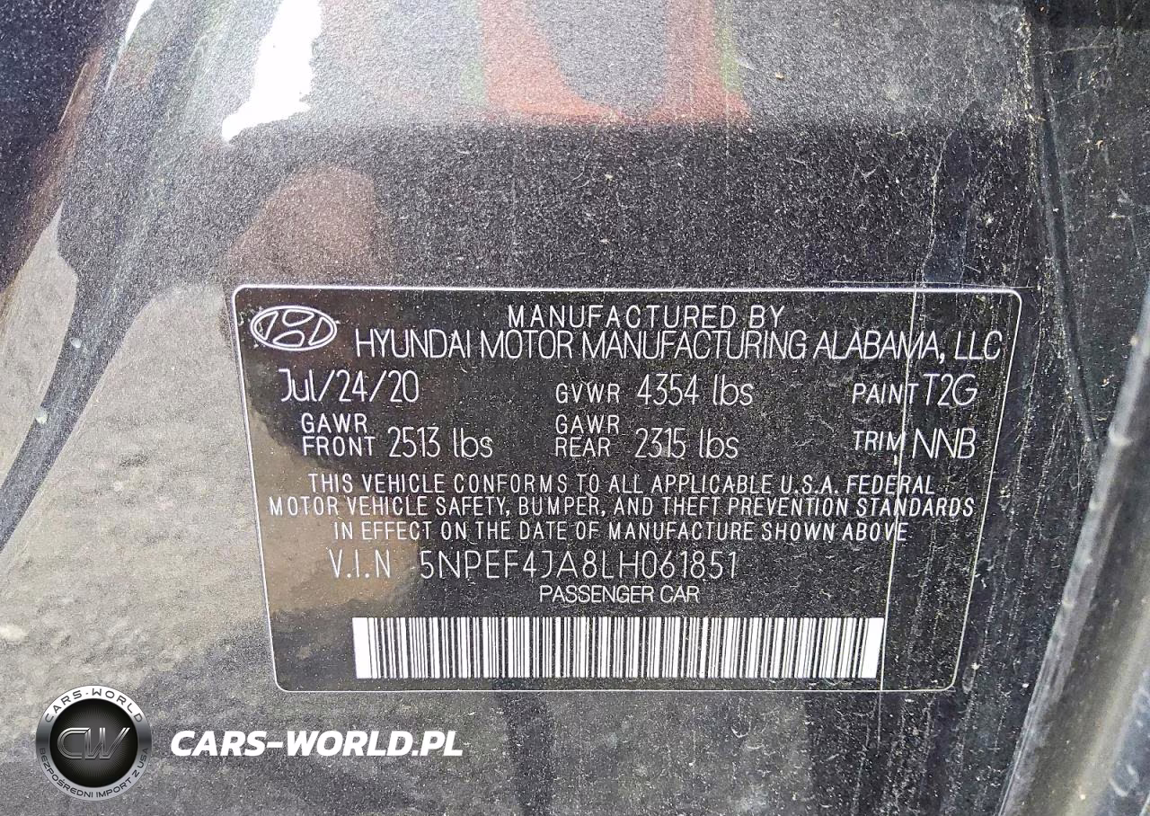 2020 Hyundai Sonata Sel VIN:5NPEF4JA8LH061851 - 12