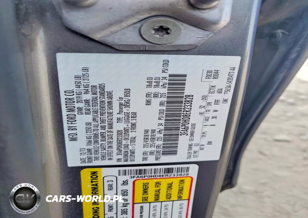 FORD FUSION SE VIN:3FA6P0HD8ER233828 - 12