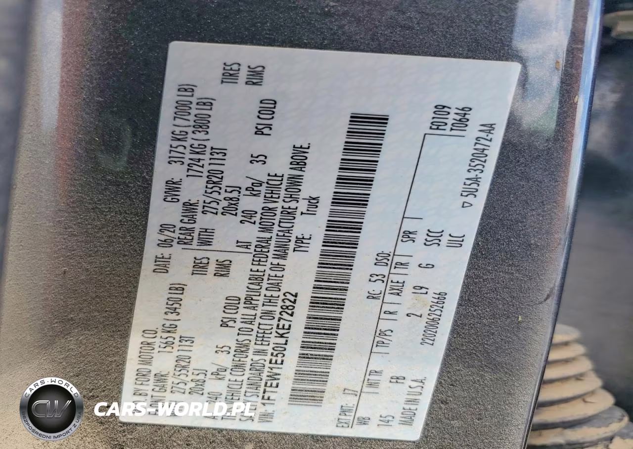 2020 Ford F150 Supercrew VIN:1FTEW1E50LKE72822 - 12