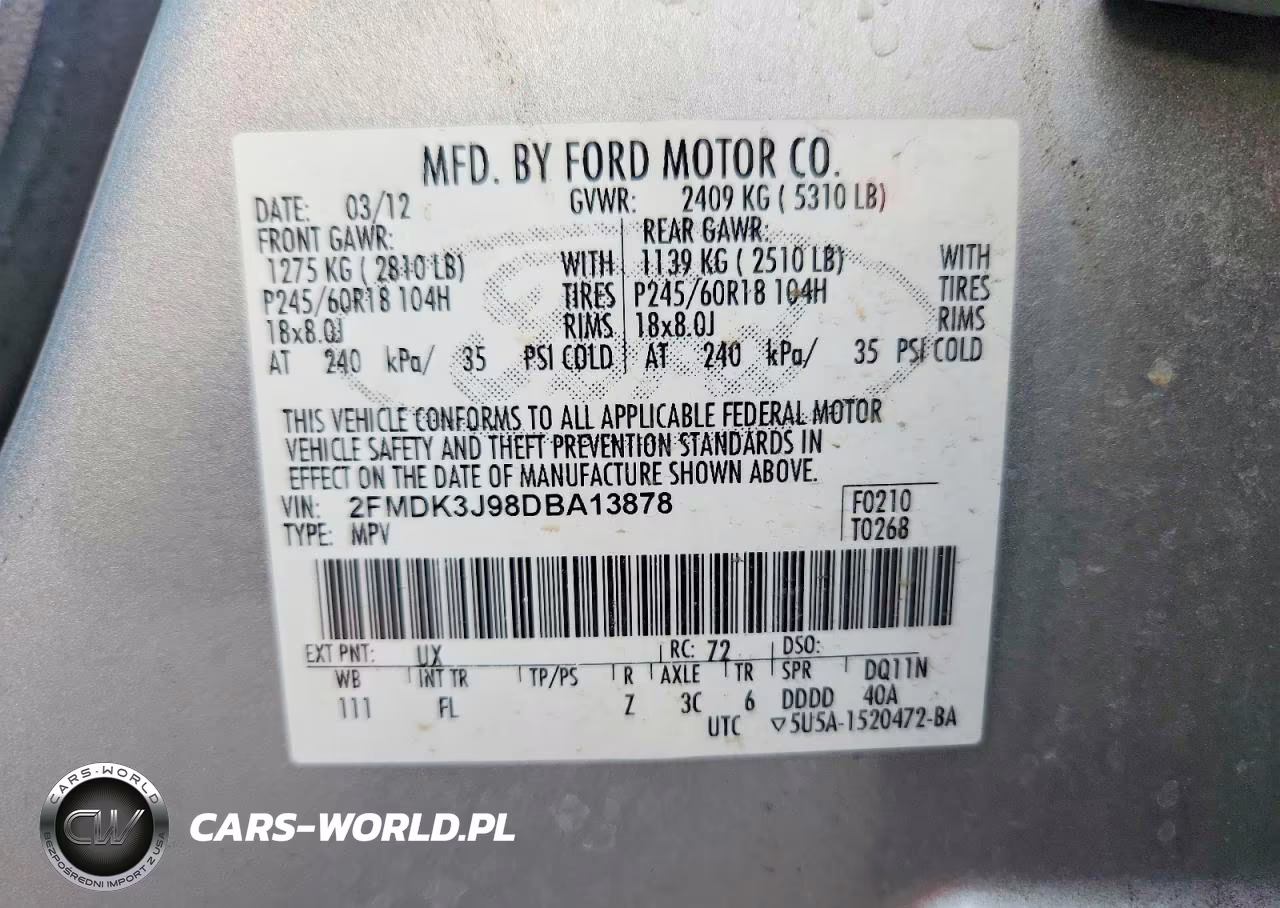 2013 Ford Edge Sel VIN:2FMDK3J98DBA13878 - 13