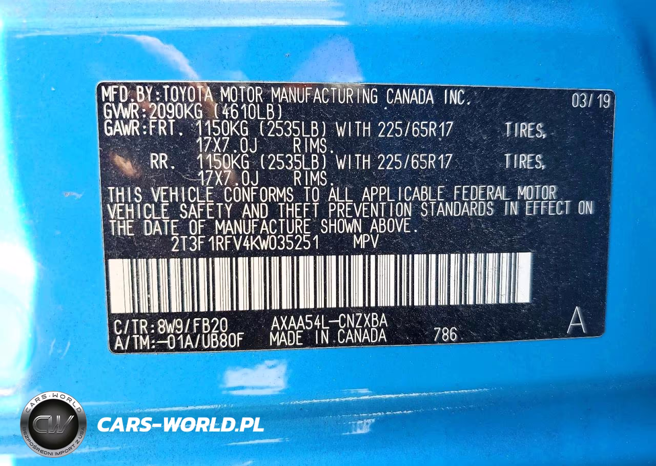 2019 Toyota Rav4 Le VIN:2T3F1RFV4KW035251 - 13