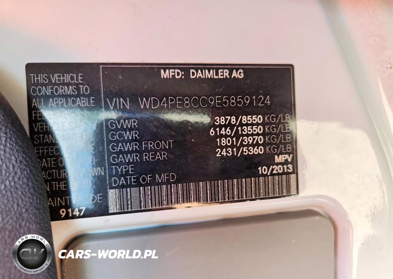 2014 Mercedes-Benz Sprinter 2500 VIN:WD4PE8CC9E5859124 - 13