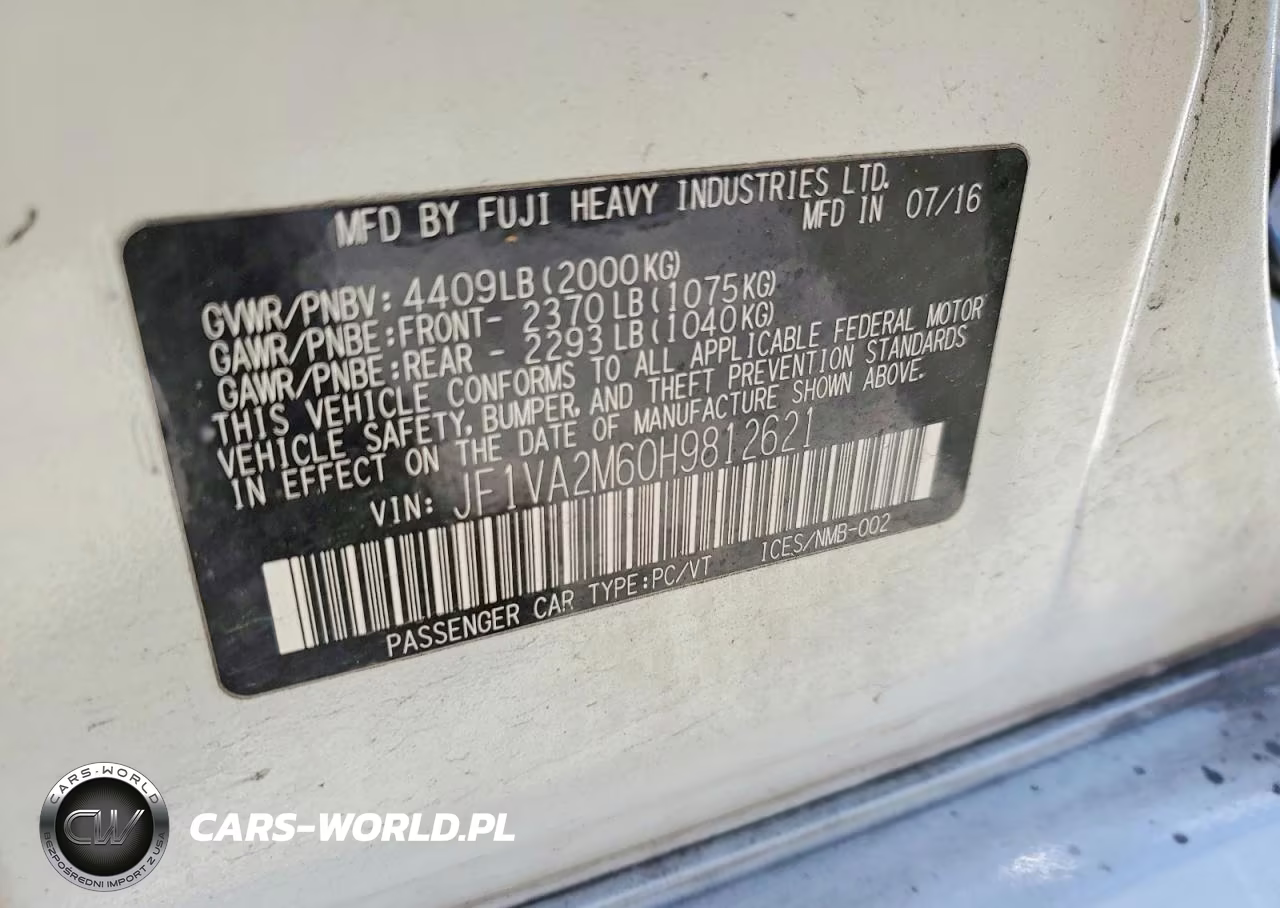 2017 Subaru Wrx Sti VIN:JF1VA2M60H9812621 - 12