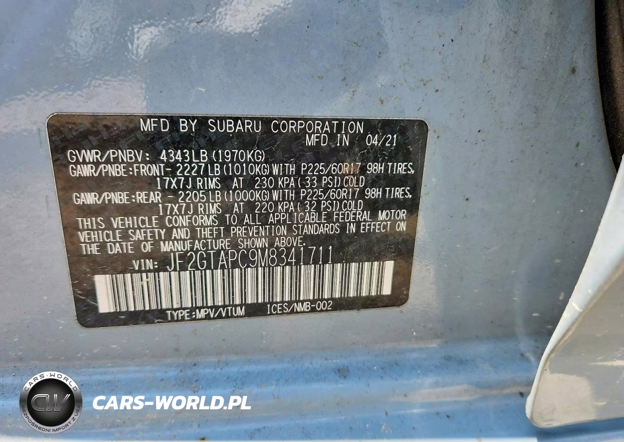 2021 Subaru Crosstrek Premium VIN:JF2GTAPC9M8341711 - 14