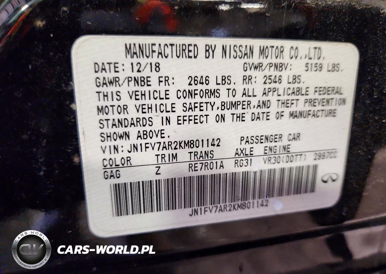 2019 Infiniti Q50 Red Sport 400 VIN:JN1FV7AR2KM801142 - 12
