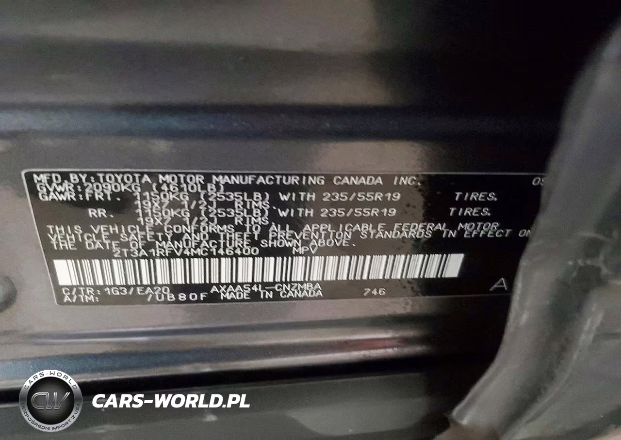 2021 Toyota Rav4 Xle Premium VIN:2T3A1RFV4MC146400 - 13