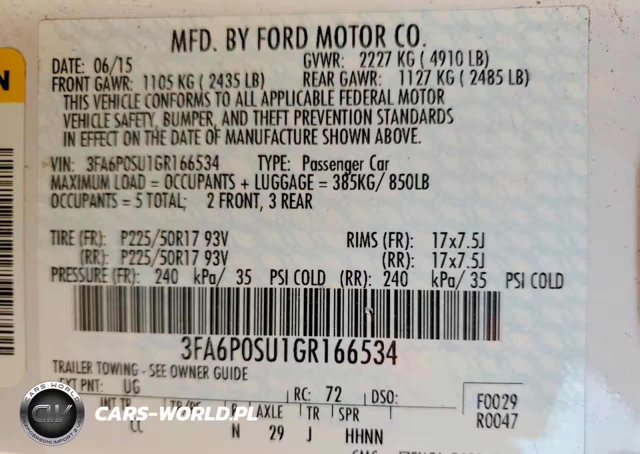2016 Ford Fusion Titanium Phev VIN:3FA6P0SU1GR166534 - 12