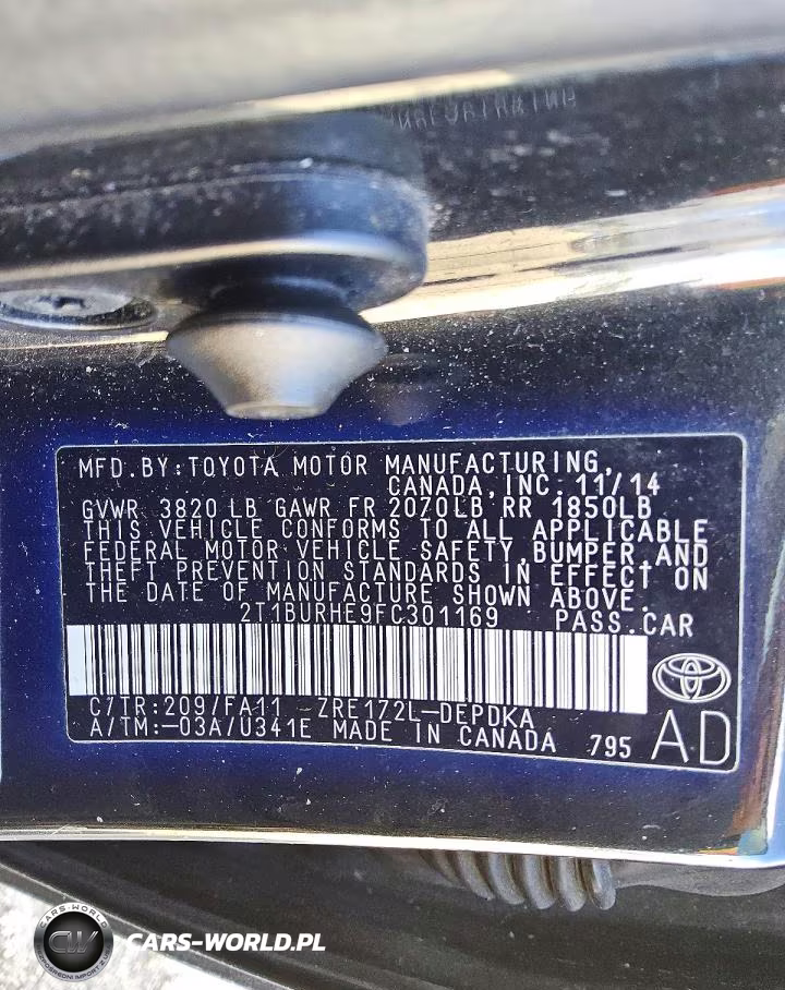 2015 Toyota Corolla L VIN:2T1BURHE9FC301169 - 12