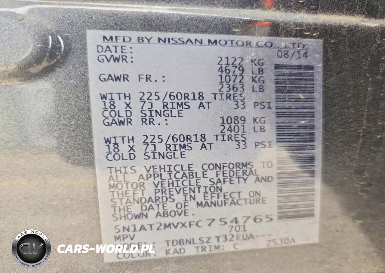 2015 Nissan Rogue Sl VIN:5N1AT2MVXFC754765 - 13
