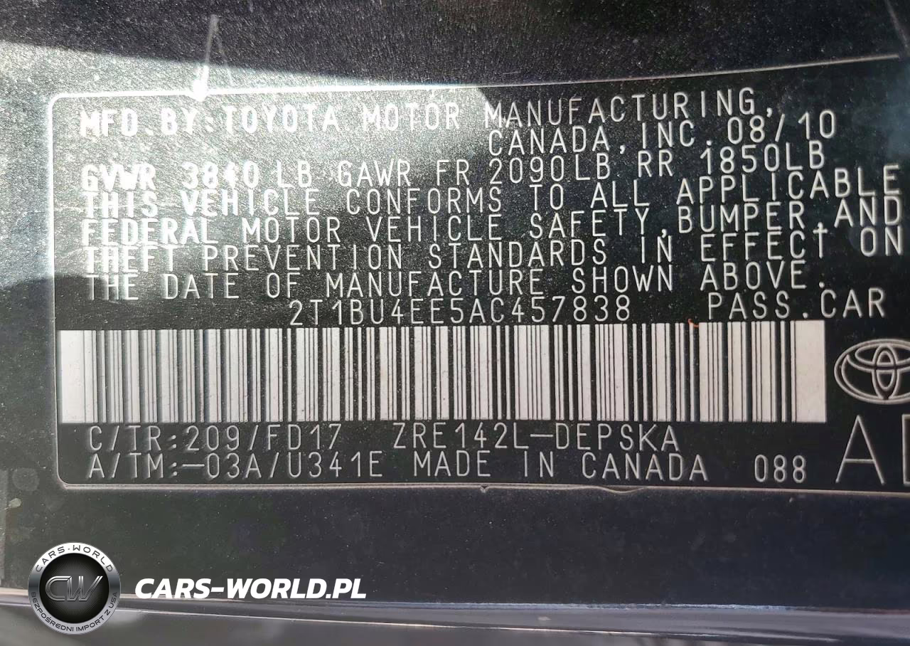 2010 Toyota Corolla S VIN:2T1BU4EE5AC457838 - 12