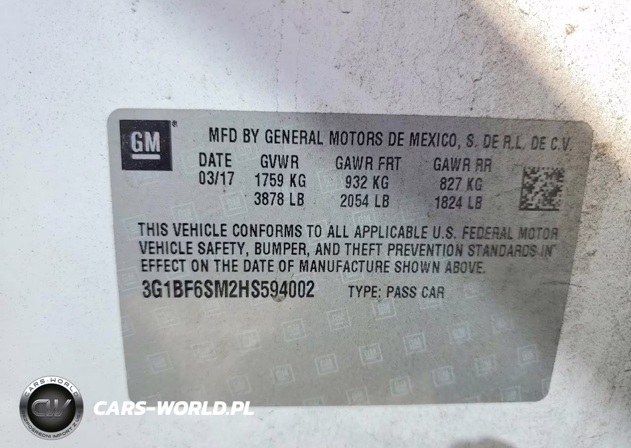2017 Chevrolet Cruze Premier VIN:3G1BF6SM2HS594002 - 12