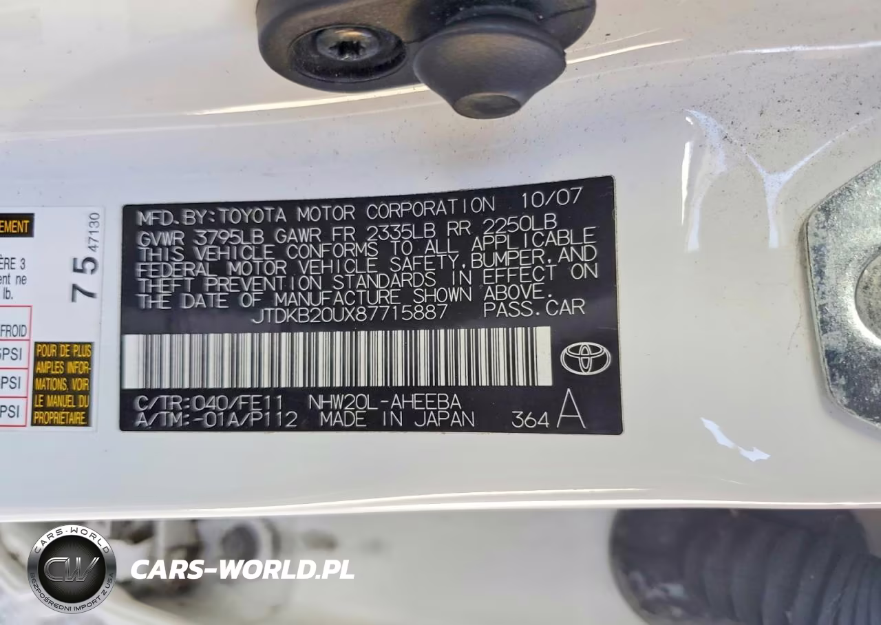 2008 Toyota Prius Base VIN:JTDKB20UX87715887 - 14