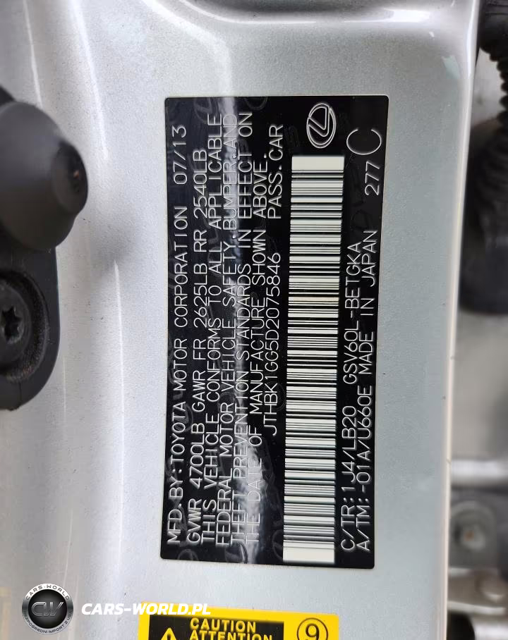 2013 Lexus Es 350 Base VIN:JTHBK1GG5D2075846 - 12