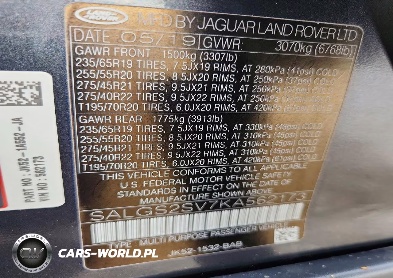 2019 Land Rover Range Rover Hse VIN:SALGS2SV7KA562173 - 12