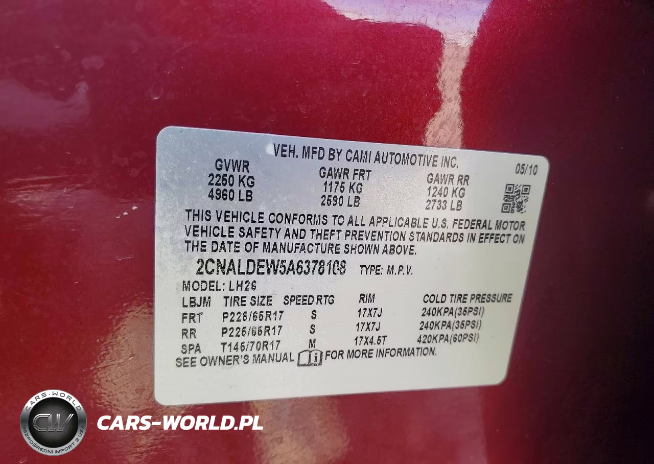 2010 Chevrolet Equinox Lt VIN:2CNALDEW5A6378108 - 13