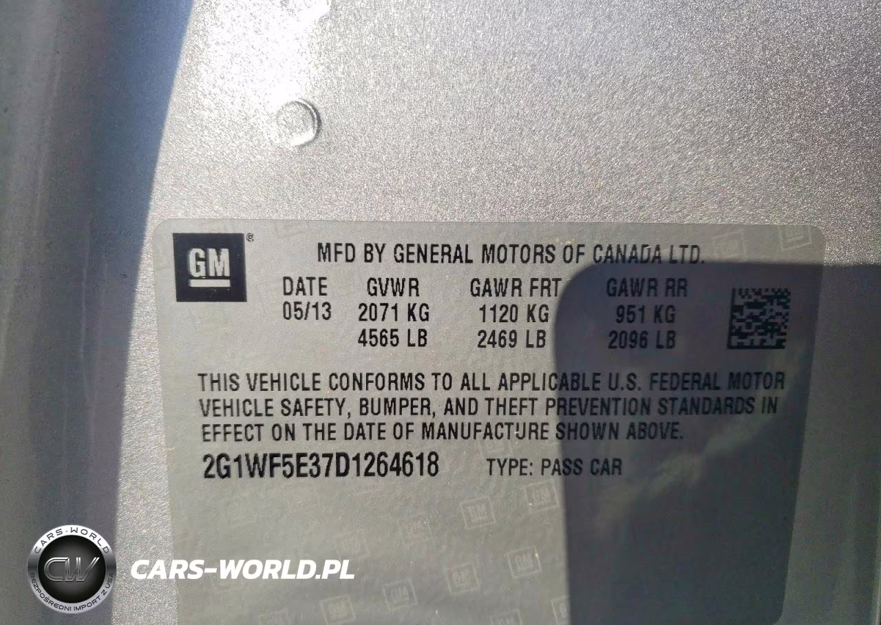 2013 Chevrolet Impala Ls VIN:2G1WF5E37D1264618 - 12
