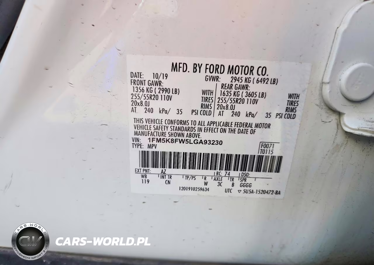 2020 Ford Explorer Limited VIN:1FM5K8FW5LGA93230 - 13