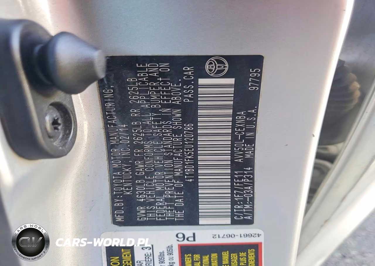 2014 Toyota Camry Hybrid Le VIN:4T1BD1FK5EU120786 - 13