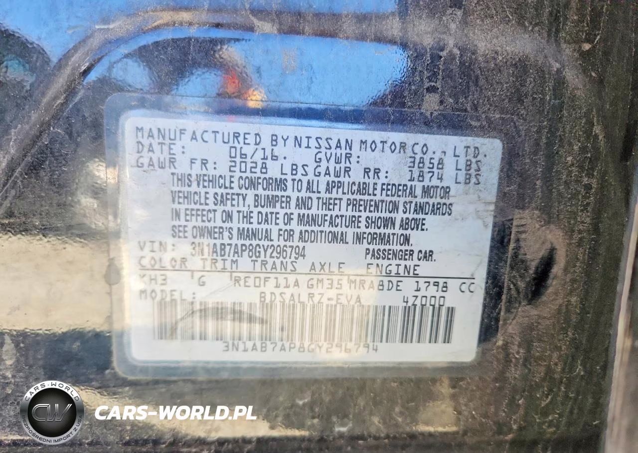 2016 Nissan Sentra S VIN:3N1AB7AP8GY296794 - 12
