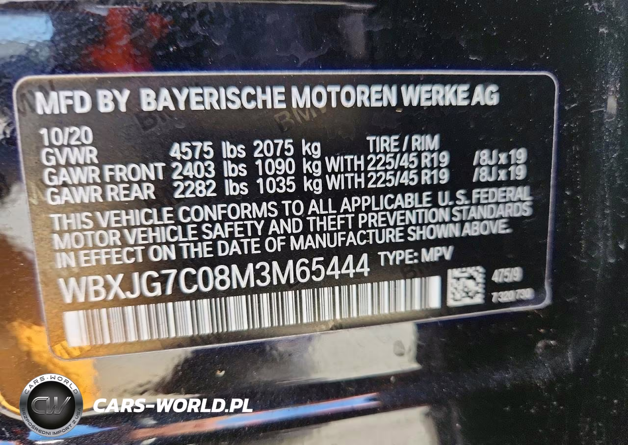 2021 BMW X1 Sdrive28I VIN:WBXJG7C08M3M65444 - 13
