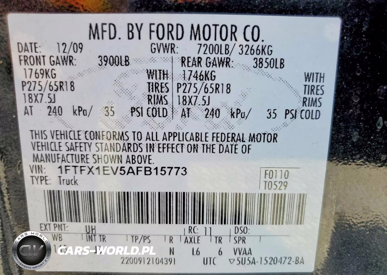 2010 Ford F150 Super Cab VIN:1FTFX1EV5AFB15773 - 12