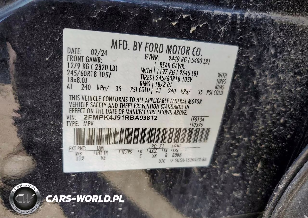 2024 Ford Edge Sel VIN:2FMPK4J91RBA93812 - 13