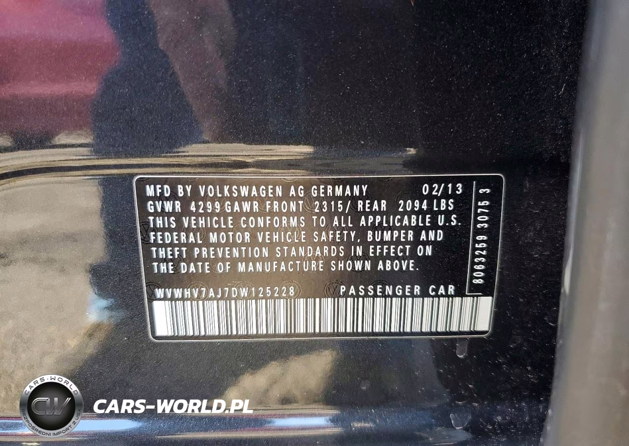 2013 Volkswagen Gti VIN:WVWHV7AJ7DW125228 - 12