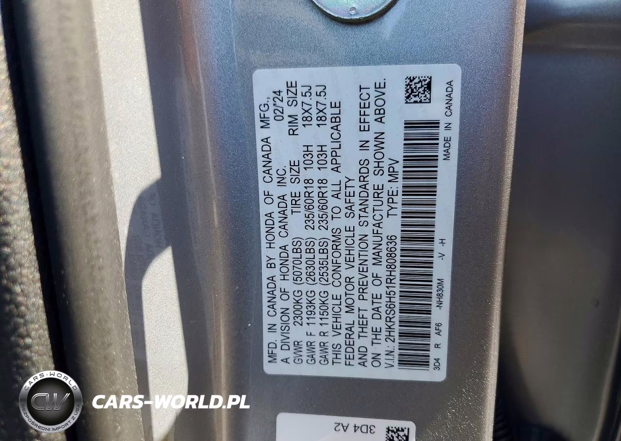2024 Honda Cr-V Sport VIN:2HKRS6H51RH808636 - 13