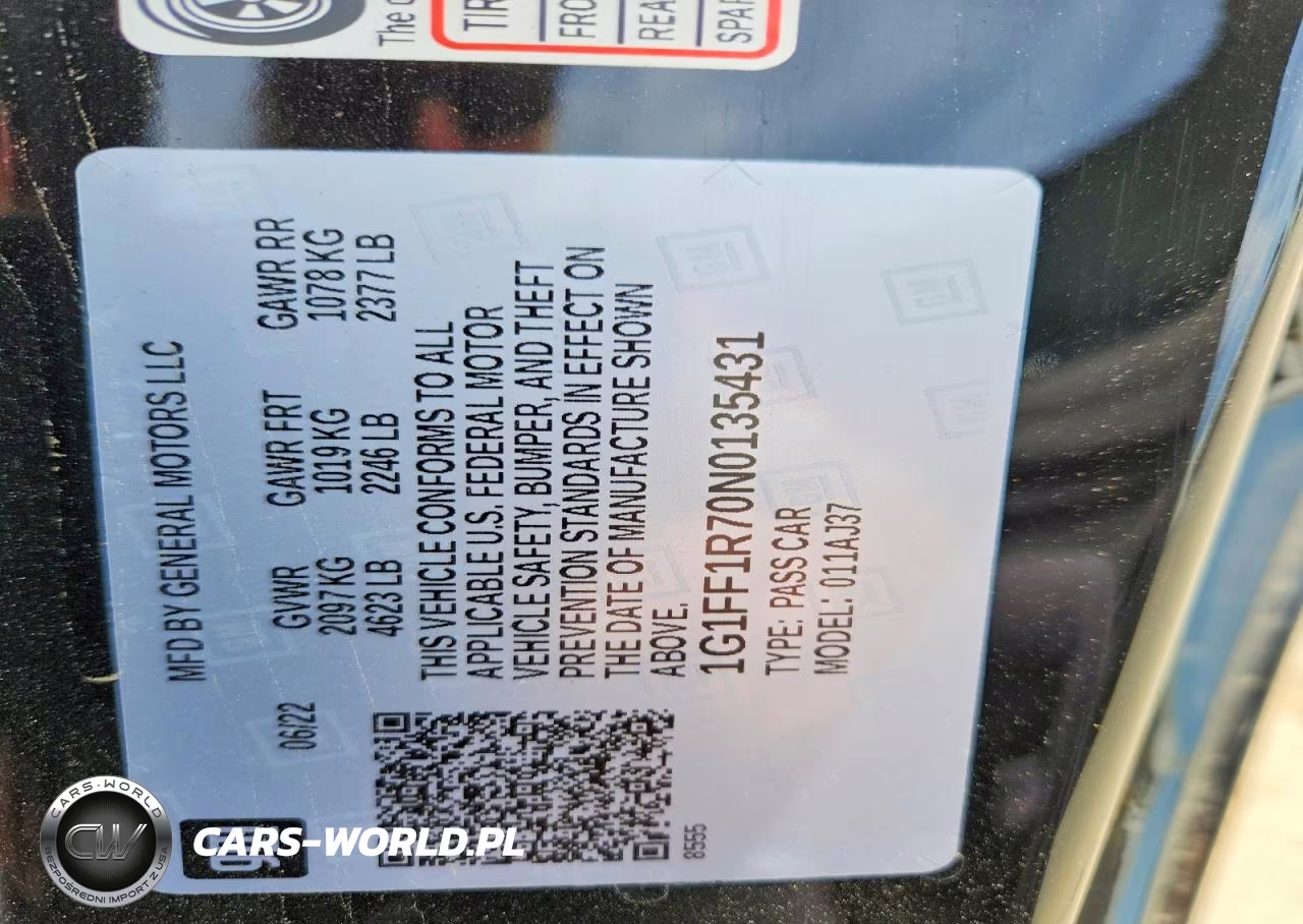 2022 Chevrolet Camaro Lt1 VIN:1G1FF1R70N0135431 - 13