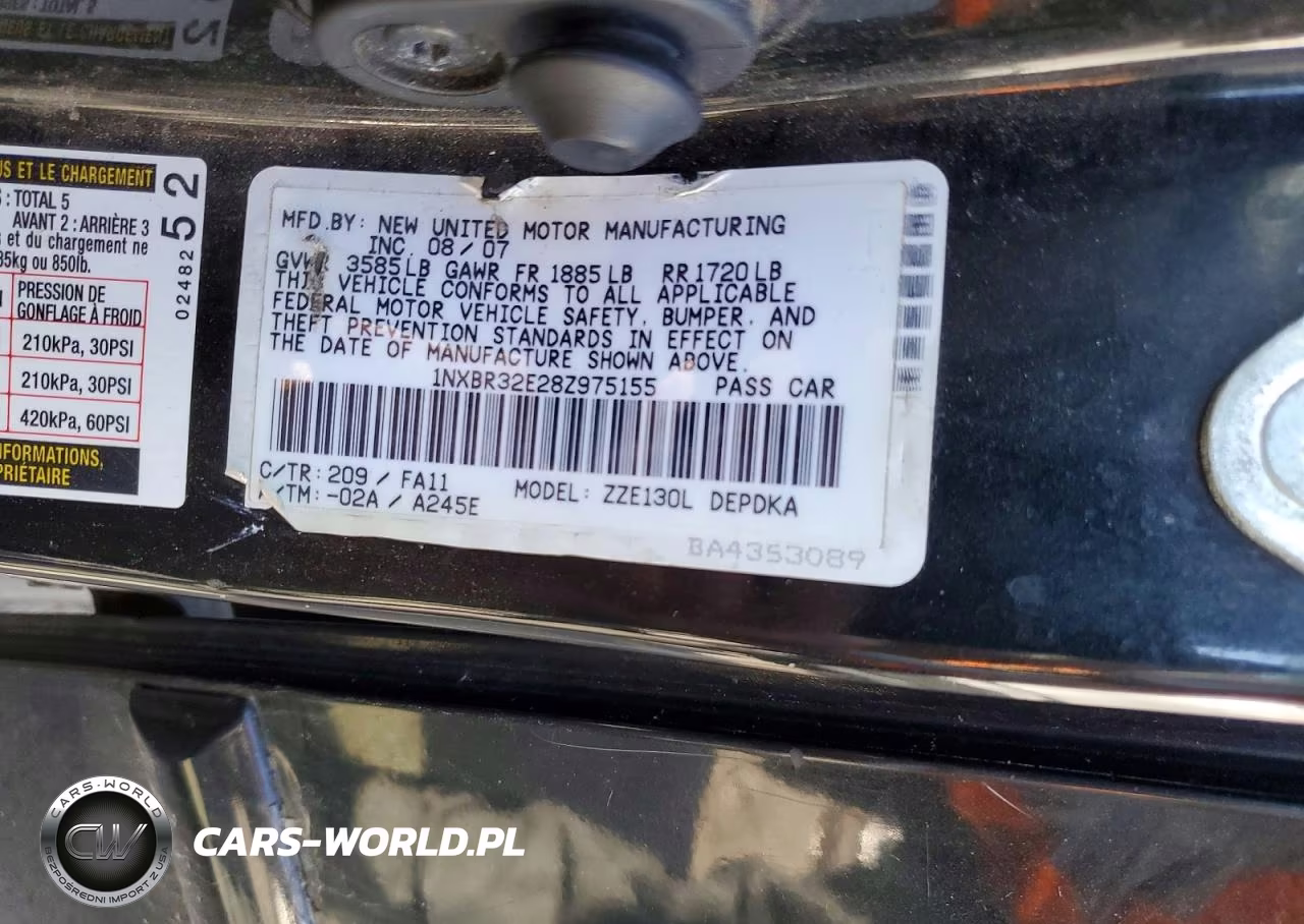 2008 Toyota Corolla Ce VIN:1NXBR32E28Z975155 - 12