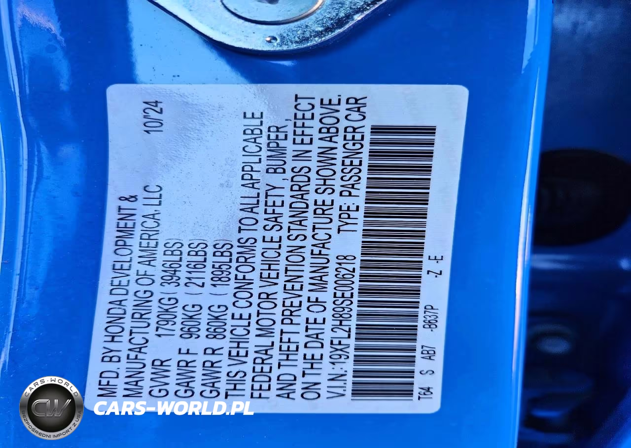 2025 Honda Civic Sport VIN:19XFL2H89SE006218 - 13