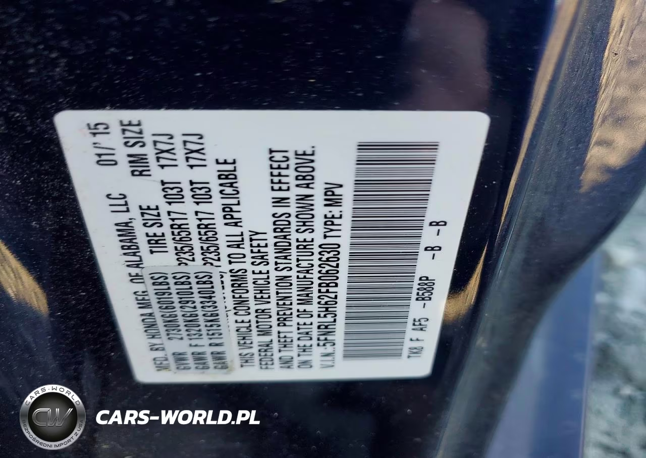 2015 Honda Odyssey Exl VIN:5FNRL5H62FB062630 - 13