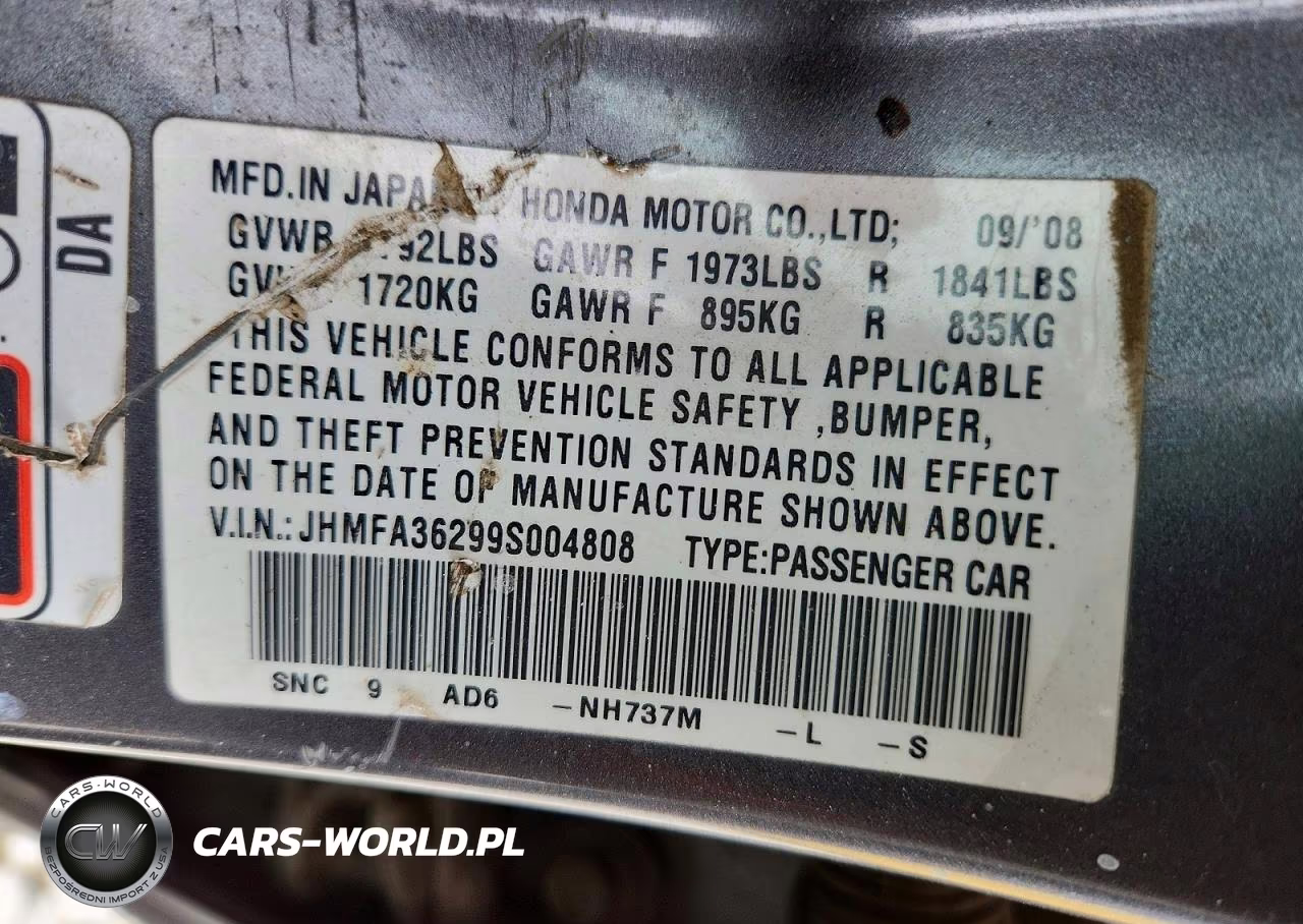 2009 Honda Civic Coupe Ex-L Aut VIN:JHMFA36299S004808 - 12