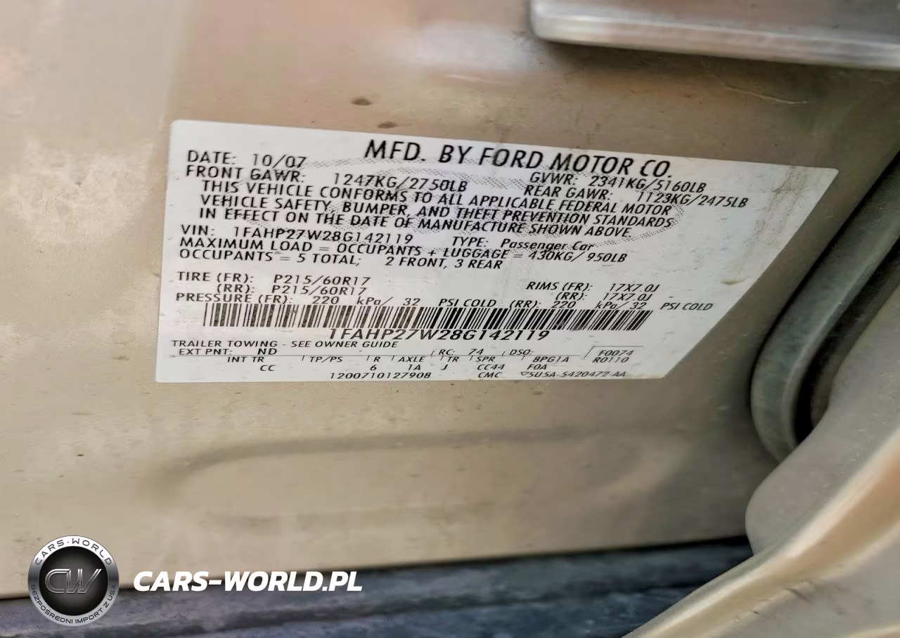 2008 Ford Taurus Sel VIN:1FAHP27W28G142119 - 12
