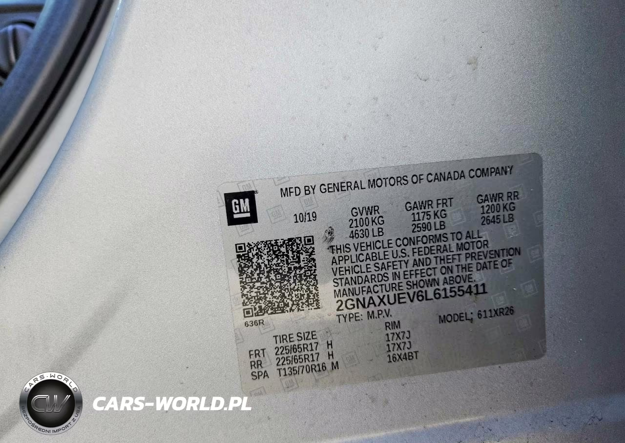 2020 Chevrolet Equinox Lt VIN:2GNAXUEV6L6155411 - 13