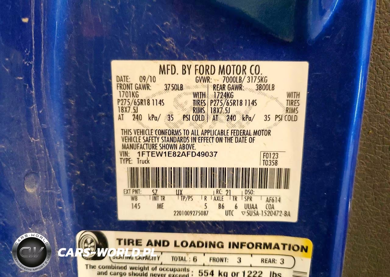 2010 Ford F150 Supercrew VIN:1FTEW1E82AFD49037 - 12