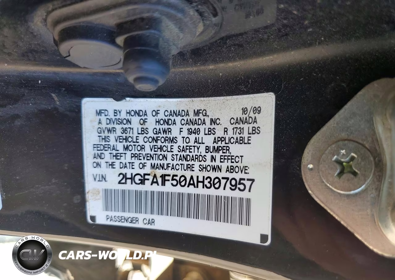 2010 Honda Civic Lx VIN:2HGFA1F50AH307957 - 12