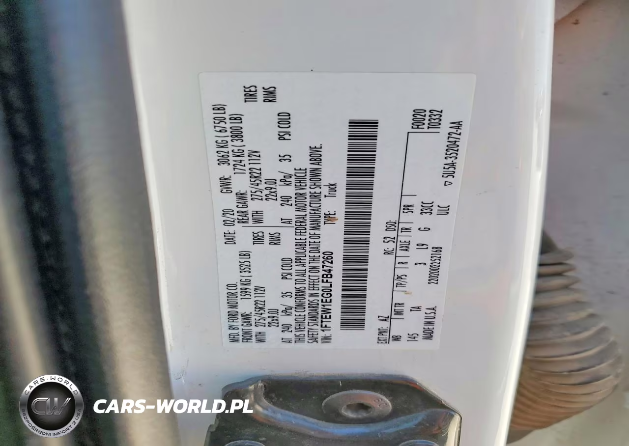 2020 Ford F150 Supercrew VIN:1FTEW1EG0LFB47260 - 12
