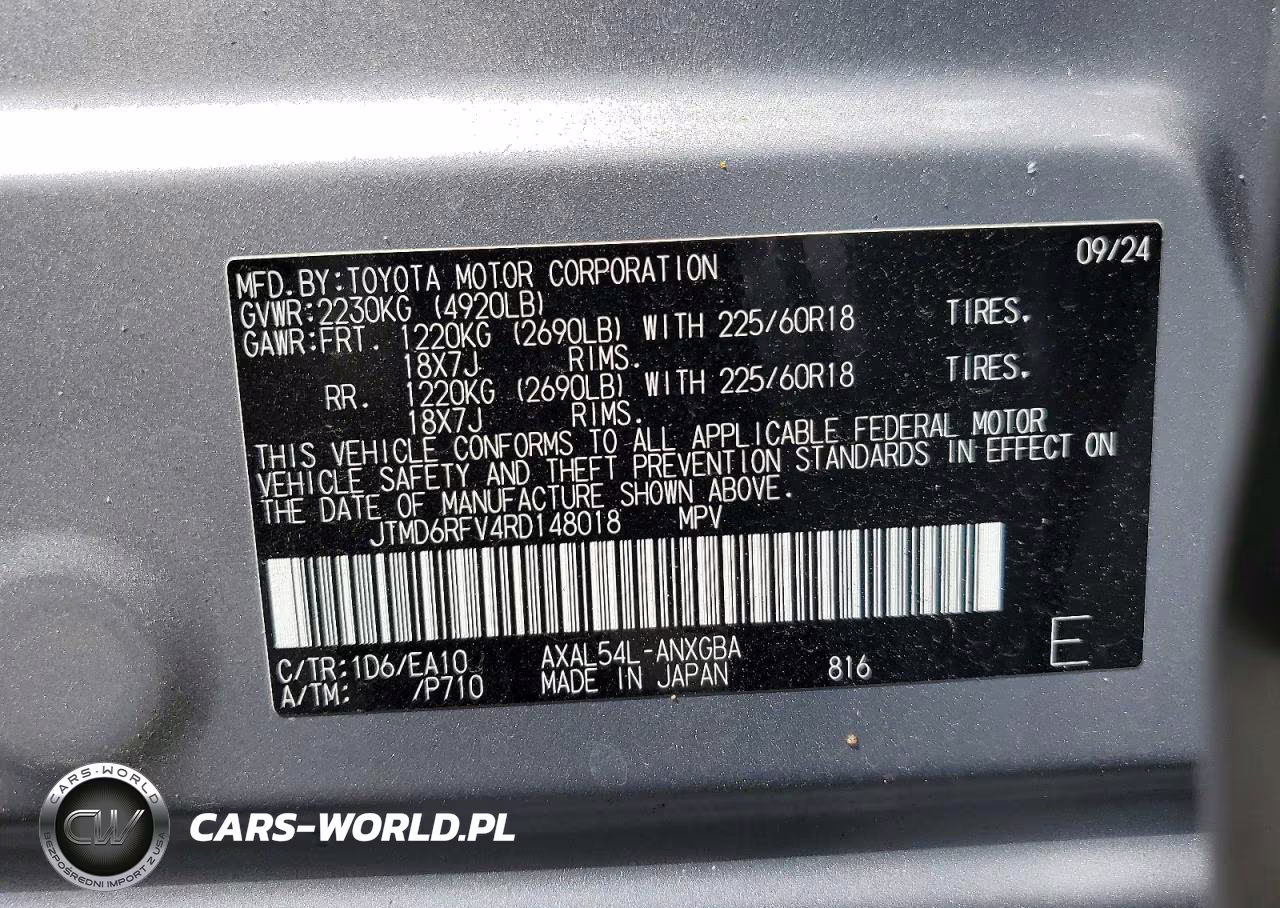 2024 Toyota Rav4 Limited VIN:JTMD6RFV4RD148018 - 14