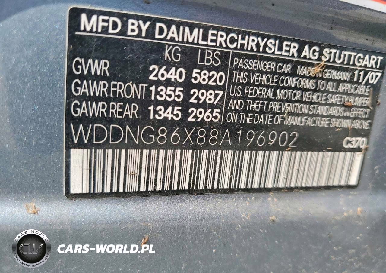 2008 Mercedes-Benz S VIN:WDDNG86X88A196902 - 12