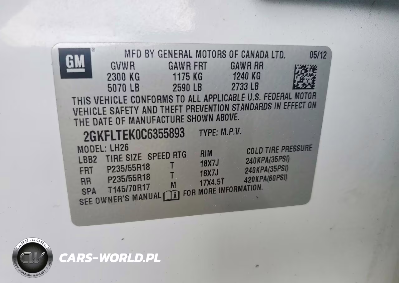 2012 GMC Terrain Sle VIN:2GKFLTEK0C6355893 - 13