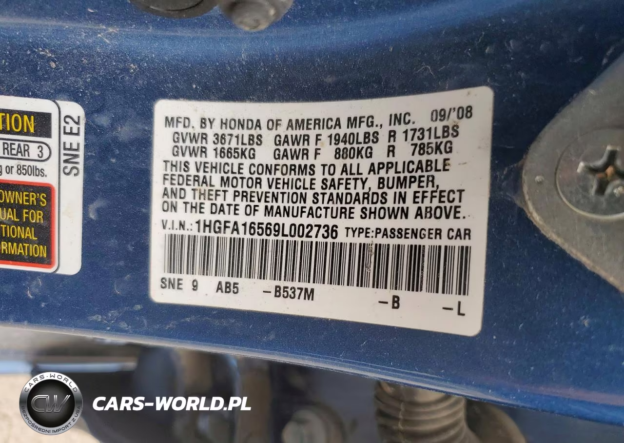 2009 Honda Civic Lx VIN:1HGFA16569L002736 - 12