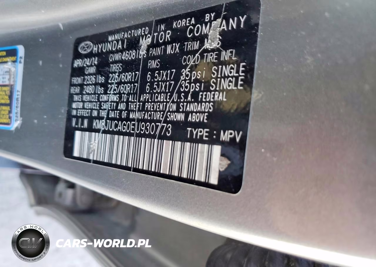 2014 Hyundai Tucson Se VIN:KM8JUCAG0EU930773 - 13
