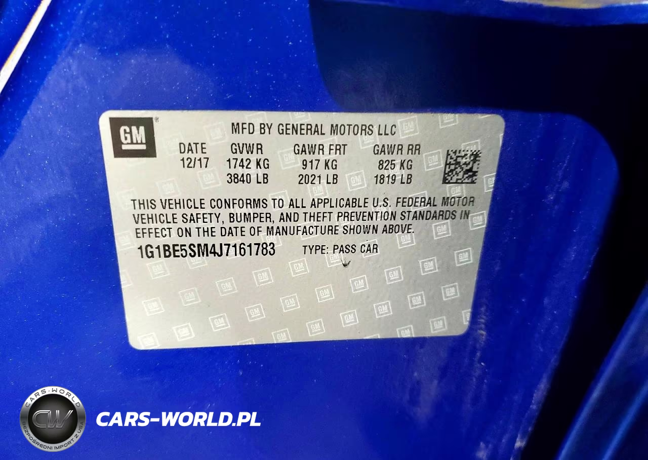 2018 Chevrolet Cruze Lt VIN:1G1BE5SM4J7161783 - 12