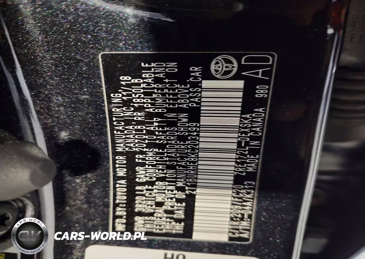 2019 Toyota Corolla Se VIN:2T1BURHE8KC203499 - 12