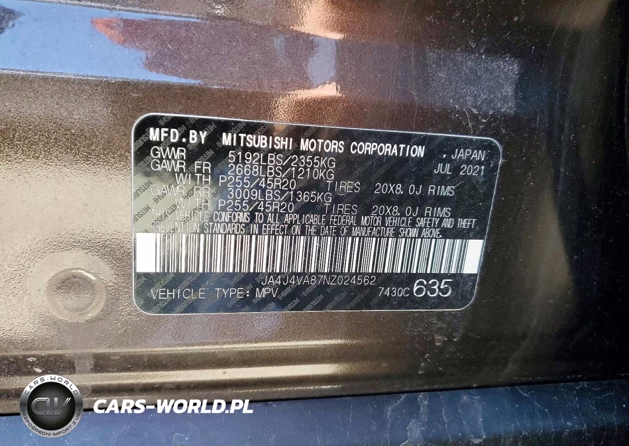 2022 Mitsubishi Outlander Sel VIN:JA4J4VA87NZ024562 - 13