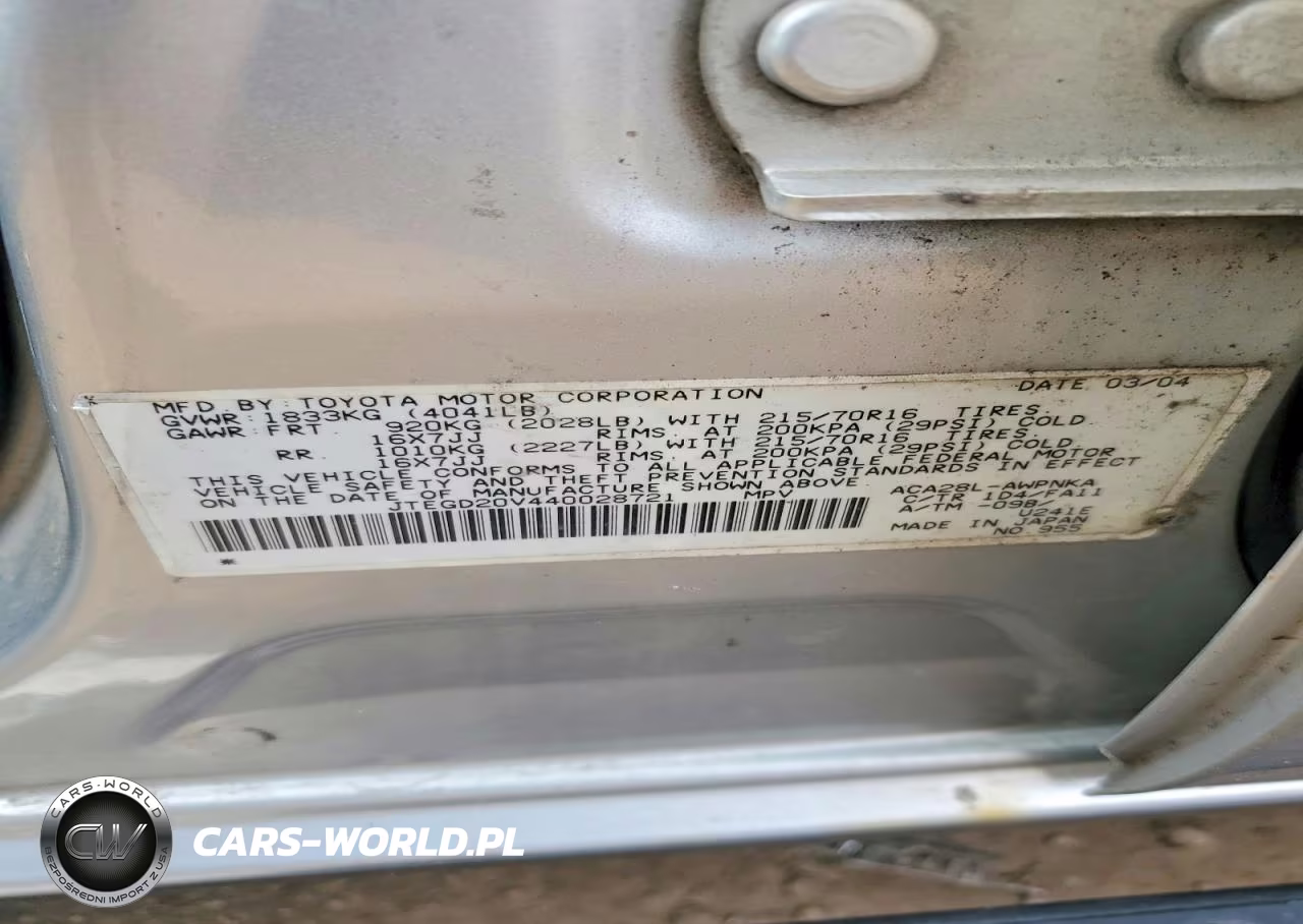 2004 Toyota Rav4 Base VIN:JTEGD20V440028721 - 12